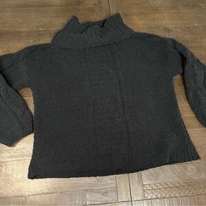 Seven7 Black large Cowl Neck Sweater cable knit oversized